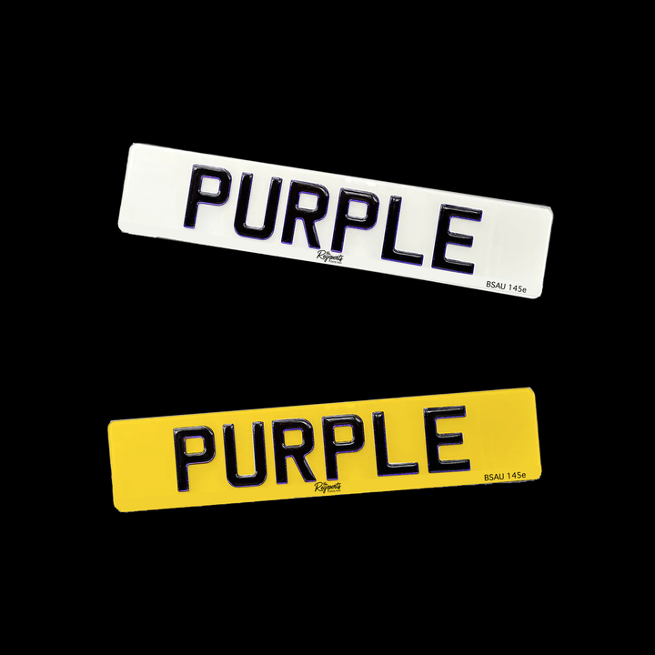 Purple Number Plate